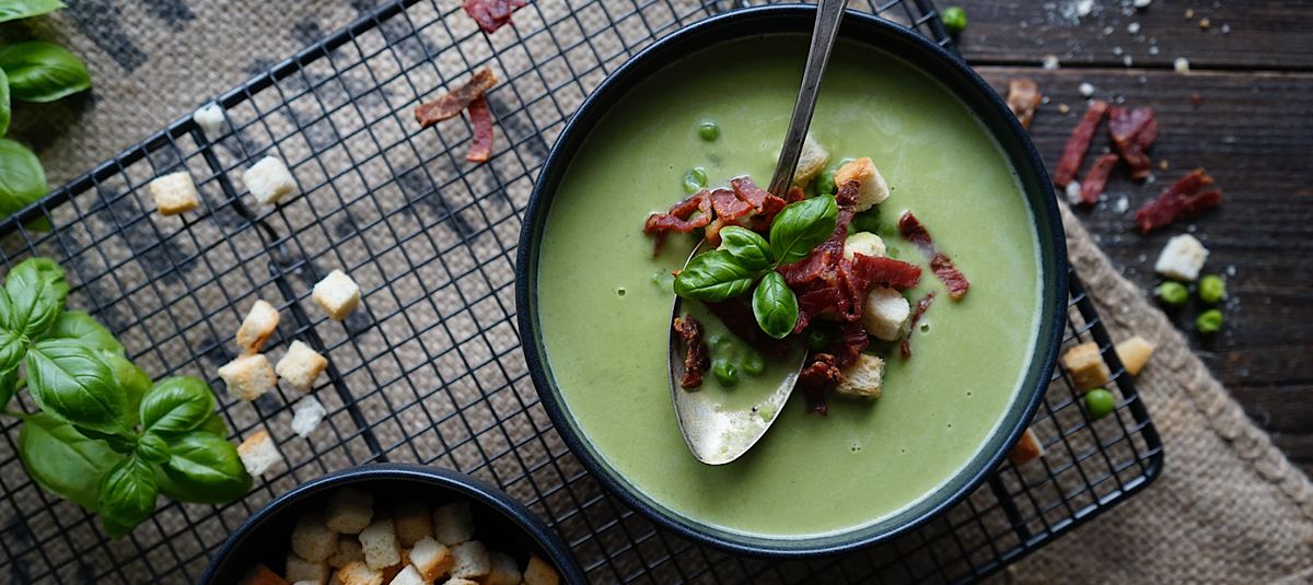 Cremige Erbsensuppe