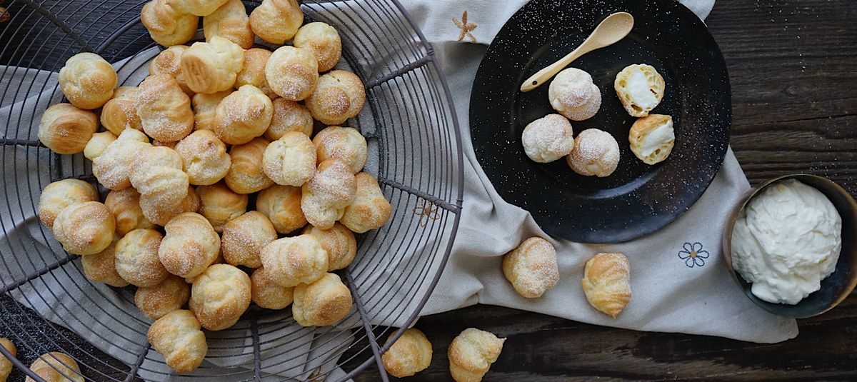 Mini Windbeutel mit Mascarpone-Creme